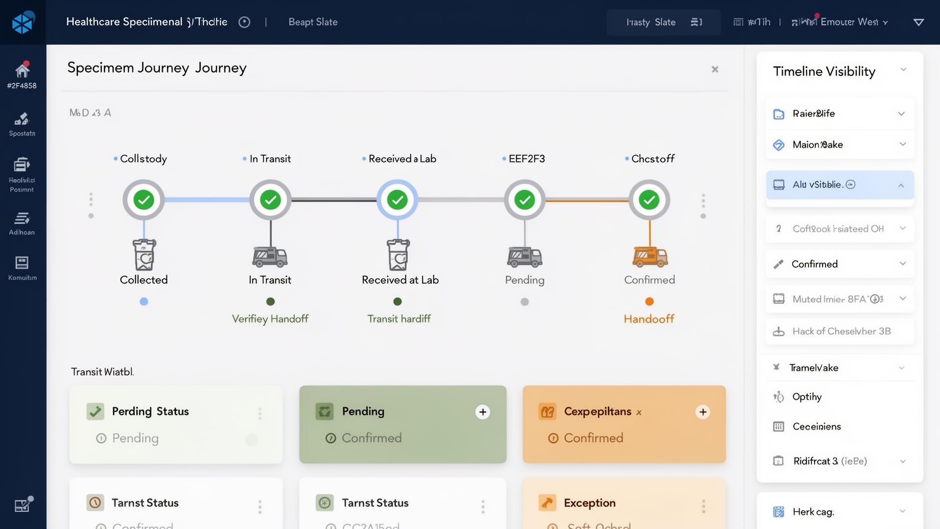 TraceMED specimen tracking dashboard